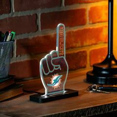 Miami Dolphins NFL Football Foam Finger Desklite LED Decor - NFL Home