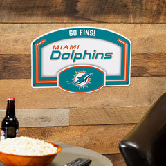 Miami Dolphins USA Embossed Steel Wall Sign, 11" x 17" - NFL Home