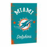 Miami Dolphins Wood Wall Sign, 16x24 - NFL Home