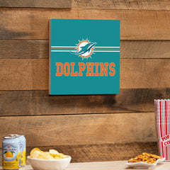 Miami Dolphins Wood Wall Sign, 12x12 - NFL Home