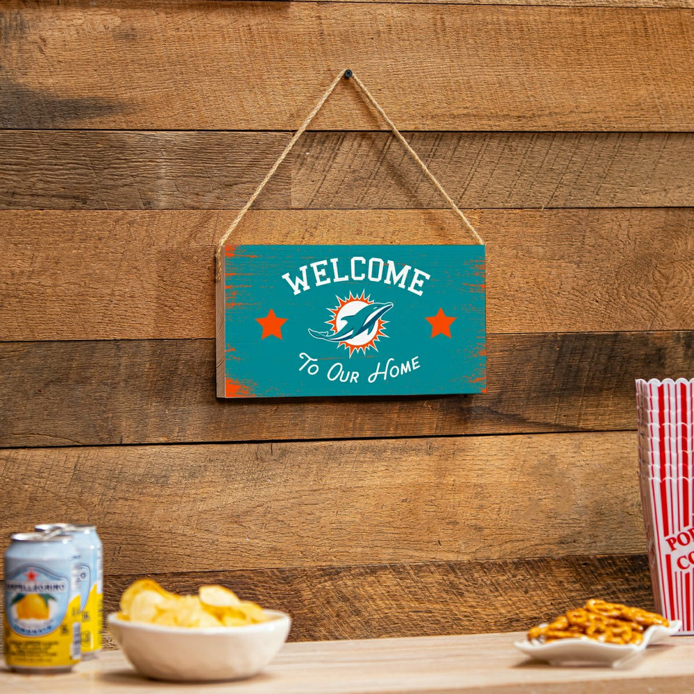 Miami Dolphins Wood Wall Sign, 6x11 - NFL Home