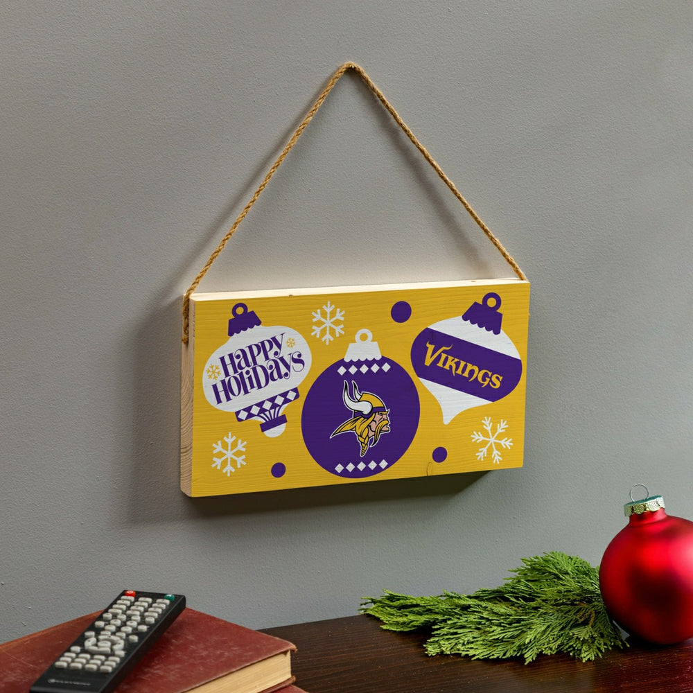 Minnesota Vikings Holiday Wood Wall Sign, 6x11 - NFL Home