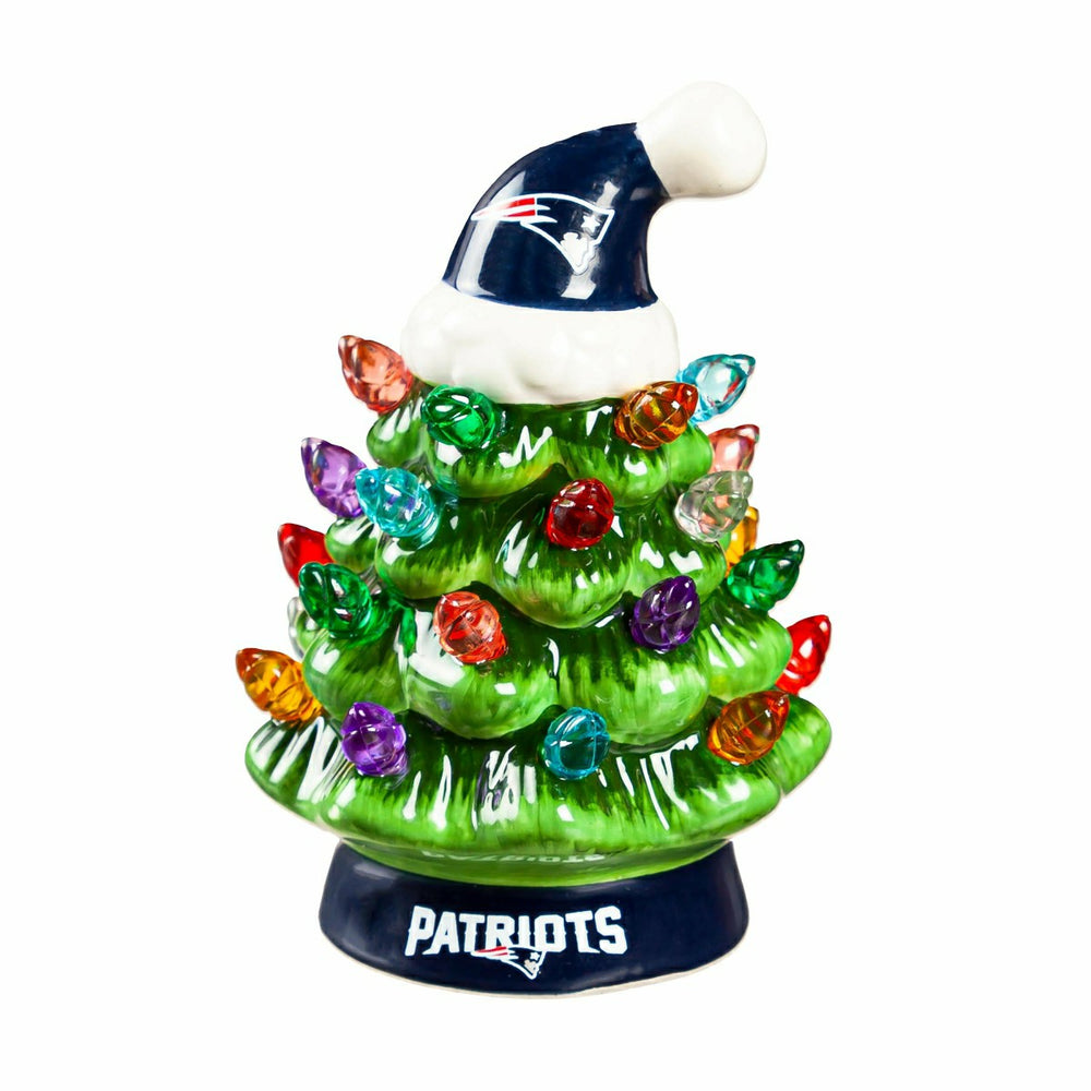 4" Mini LED Tabletop Christmas Tree, Set of 2, New England Patriots - NFL Home