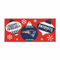 New England Patriots Holiday Flocked Coir Sassafras Switch Mat, 22"x10 - NFL