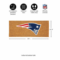 New England Patriots Extra Large Full Color Coir Mat, 60"x24" - NFL