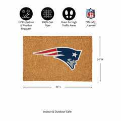 New England Patriots Large Full Color Coir Mat, 36"x24" - NFL