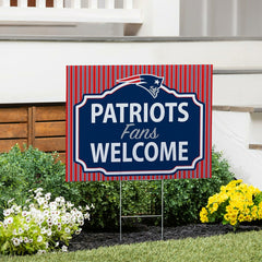New England Patriots Coroplast Yard Sign, "Fans Welcome" - NFL Home