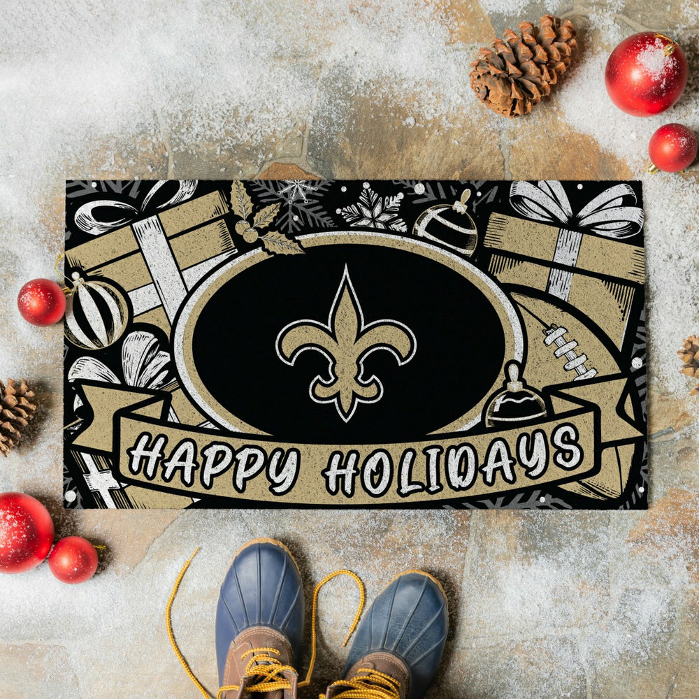 New Orleans Saints Holiday PVC Mat, 28"x16" - NFL
