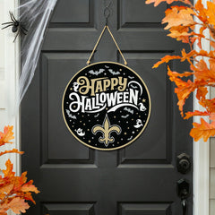 New Orleans Saints Halloween Round Door Décor with Hanging Rope, 18x18 - NFL Home