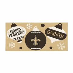 New Orleans Saints Holiday Flocked Coir Sassafras Switch Mat, 22"x10" - NFL