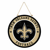 New Orleans Saints Round Door Décor with Hanging Rope, 18x18 - NFL Home