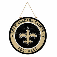 New Orleans Saints Round Door Décor with Hanging Rope, 18x18 - NFL Home