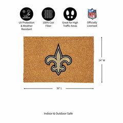 New Orleans Saints Large Full Color Coir Mat, 36"x24" - NFL