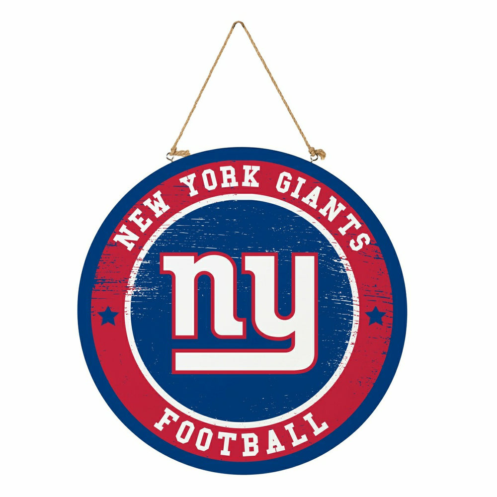 New York Giants Round Door Décor with Hanging Rope, 18x18 - NFL Home