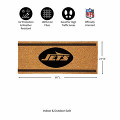 New York Jets Extra Large One Color Coir Mat, 60"x24" - NFL