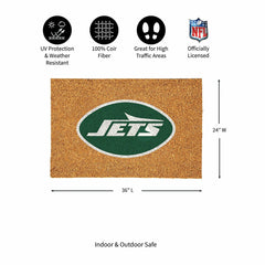 New York Jets Large Full Color Coir Mat, 36"x24" - NFL