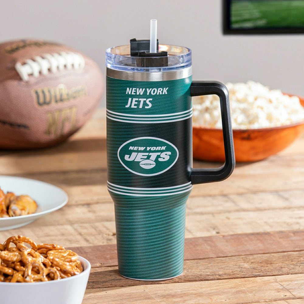 40oz Stainless Steel Canyon Cup w/ Straw, New York Jets - NFL Home