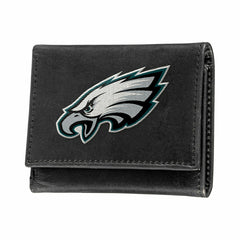 Philadelphia Eagles Black Tri-Fold Embroidered Wallet w/ RFID Blocking - NFL Home