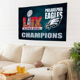 Philadelphia Eagles Super Bowl 59 Champions Single Sided Flag w/ 2 Gro - NFL