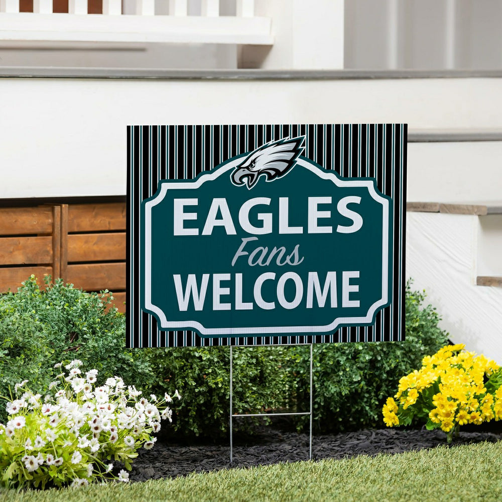 Philadelphia Eagles Coroplast Yard Sign, "Fans Welcome" - NFL Home