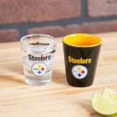 Pittsburgh Steelers 4-Piece Ceramic and Glass 2oz. Shot Glass Set - NFL Home