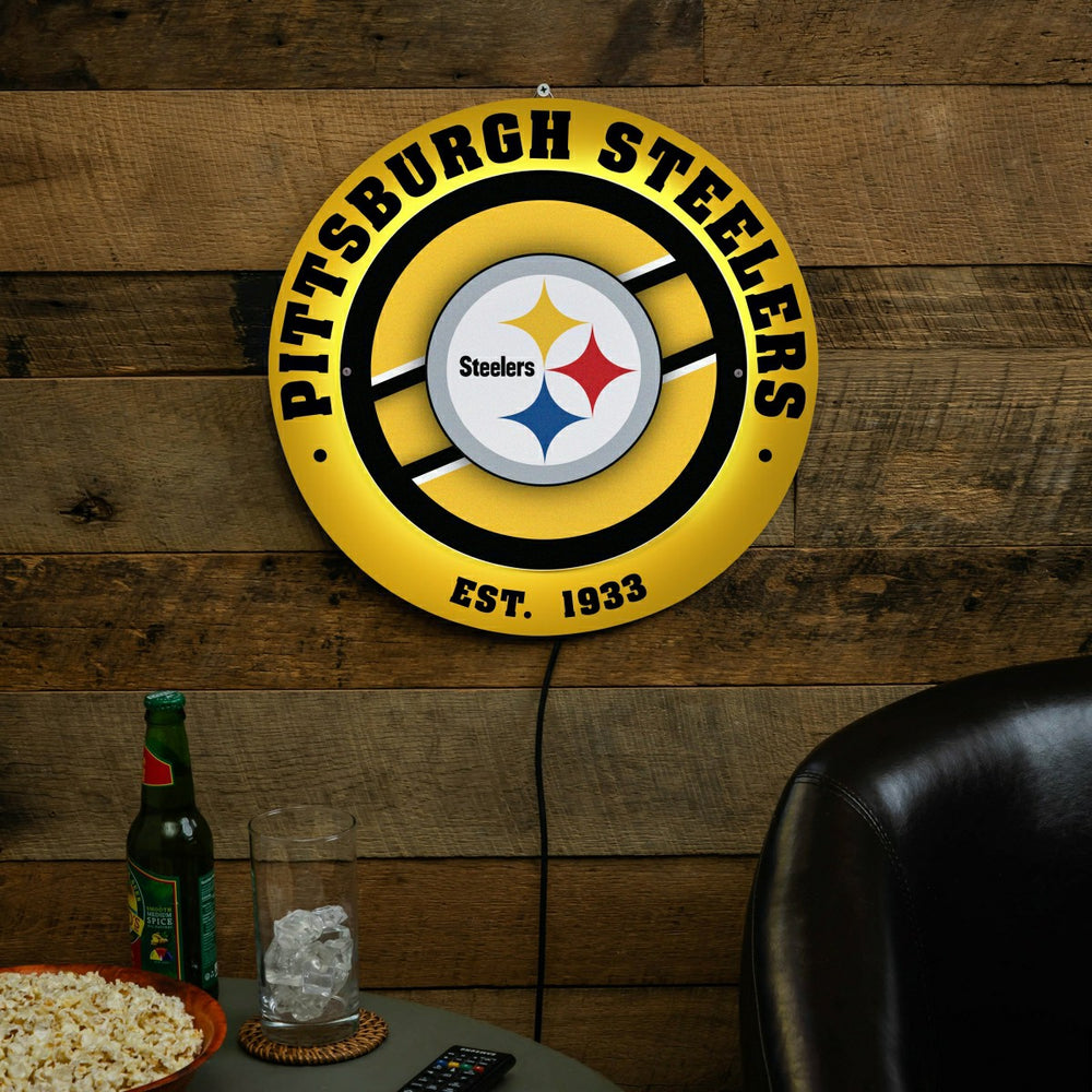 Pittsburgh Steelers, Metal Lite, Round - NFL