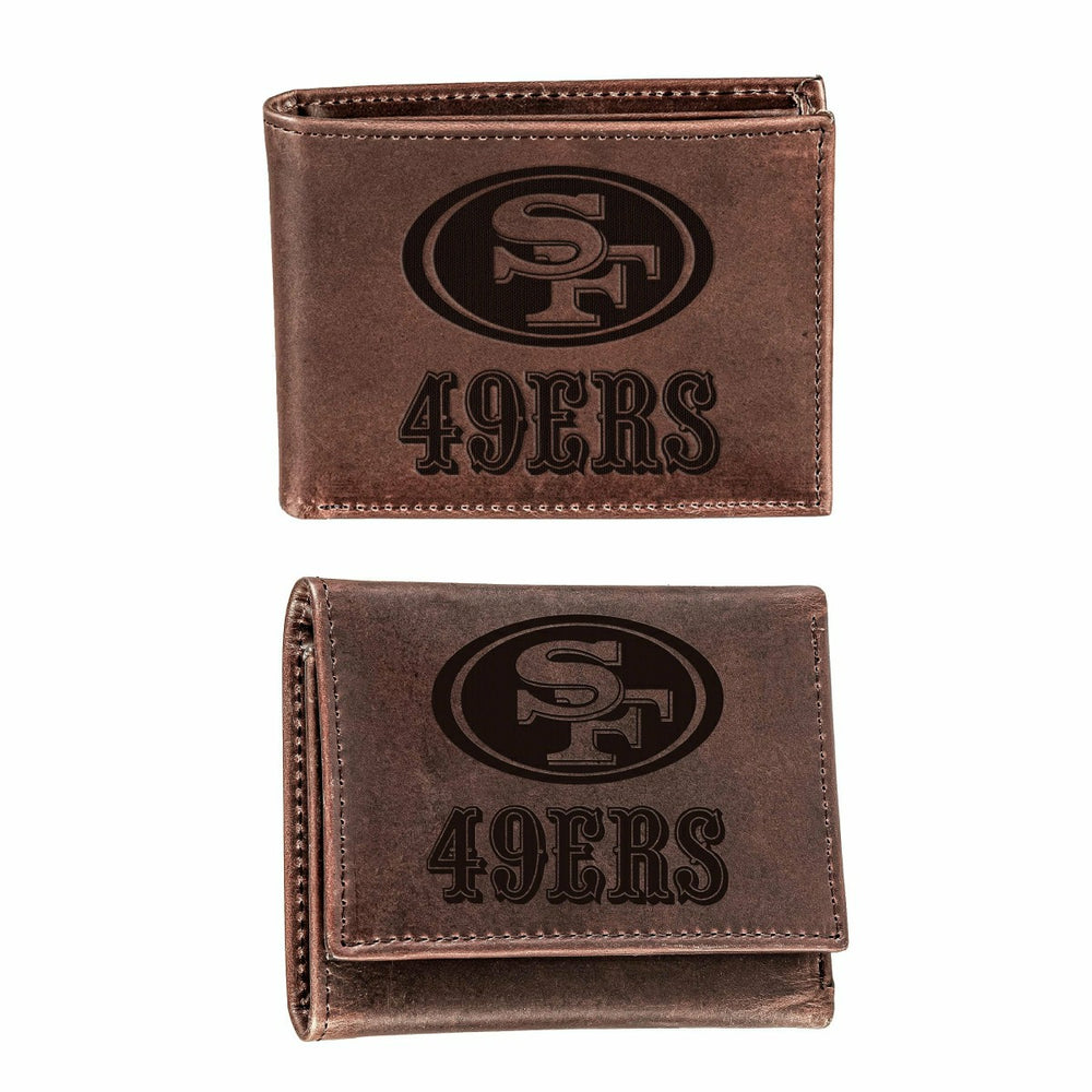 San Francisco 49ers, Bi-Fold and Tri-Fold Wallet Gift Set, Brown - NFL Home