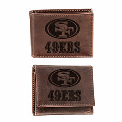 San Francisco 49ers, Bi-Fold and Tri-Fold Wallet Gift Set, Brown - NFL Home