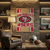 San Francisco 49ers, Canvas Wall Tapestry, Large, 54x36 - NFL Home