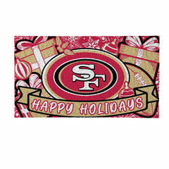 San Francisco 49ers Holiday PVC Mat, 28"x16" - NFL