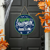 Seattle Seahawks Halloween Round Door Décor with Hanging Rope, 18x18 - NFL Home