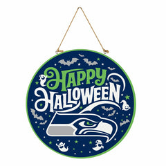 Seattle Seahawks Halloween Round Door Décor with Hanging Rope, 18x18 - NFL Home