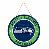 Seattle Seahawks Round Door Décor with Hanging Rope, 18x18 - NFL Home