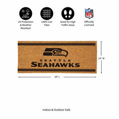Seattle Seahawks Extra Large One Color Coir Mat, 60"x24" - NFL