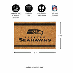 Seattle Seahawks Large One Color Coir Mat, 36"x24" - NFL