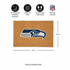 Seattle Seahawks Large Full Color Coir Mat, 36"x24" - NFL