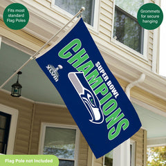 Seattle Seahawks Superbowl XLVIII Champions Football 3x5 Flag - NFL Home