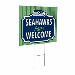 Seattle Seahawks Coroplast Yard Sign, "Fans Welcome" - NFL Home