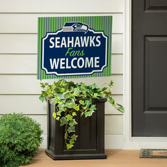 Seattle Seahawks Coroplast Yard Sign, "Fans Welcome" - NFL Home