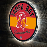 Tampa Bay Buccaneers NFL Football Large Round Vintage Edgelite LED Dec - NFL Home