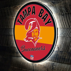 Tampa Bay Buccaneers NFL Football Large Round Vintage Edgelite LED Dec - NFL Home