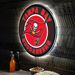 LED Wall Decor, Round, Tampa Bay Buccaneers - NFL Home