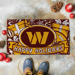 Washington Commanders Holiday PVC Mat, 28"x16" - NFL