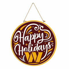 Washington Commanders Holiday Round Door Décor with Hanging Rope, 18x1 - NFL Home