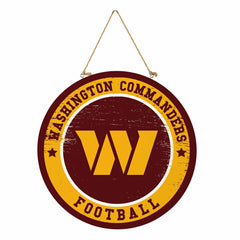 Washington Commanders Round Door Décor with Hanging Rope, 18x18 - NFL Home