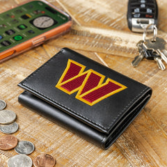 Washington Commanders Black Tri-Fold Embroidered Wallet w/ RFID Blocking - NFL Home