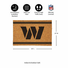 Washington Commanders Large One Color Coir Mat, 36"x24" - NFL