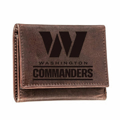 Washington Commanders, Tri-Fold Wallet, Brown, CH, 100% Genuine Leathe - NFL Home
