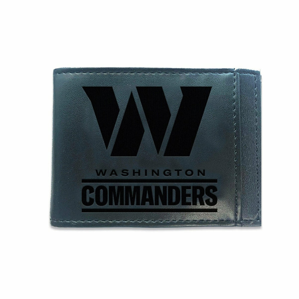 Front Pocket Wallet w/ RFID Blocking, Washington Commanders, Black - NFL Home