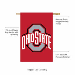 Ohio State University Applique House Flag - Home Collegiate
